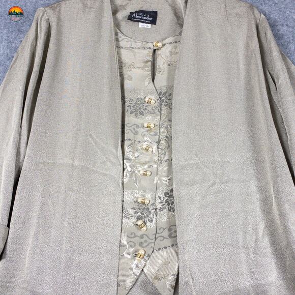 NWT Tori Alexander Button Front Jacket With Skirt Gray 3/4 Sleeve Women's 20W - Picture 13 of 16